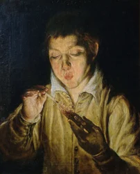 The Informant Boy Blowing on a Taper, ca 1571-1572.