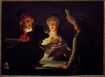 Fransk revolusjon: ""The Patriotic Singers"" Maleri av Dominique Doncre (1743-1820) 1794 Søn. 0,45 x 0,61 m Paris, Carnavalet-museet