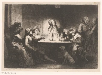 Gezelschap rond een tafel bij kaarslicht   1380066   no       norwegian Successfully Translated  Original: A Scene from the Legend of Saint Nicholas of Bari Translat: A Scene from the Legend of Saint Nicholas of Bari 1336897 no norwegian Successfully Trans