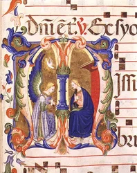 Ms 572 f.147r Historikert initial 