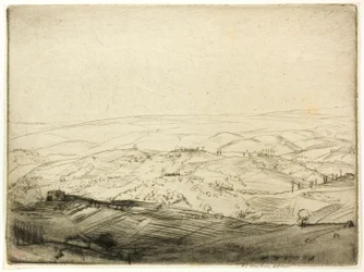 Skisse fra murene i San Gimignano