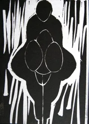 Ekspressiv svart-hvitt-figur
