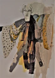 Gullfarget kimono-stil