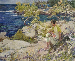 På steinene (olje på lerret)