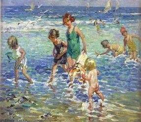 Sjøbadere (olje på lerret)