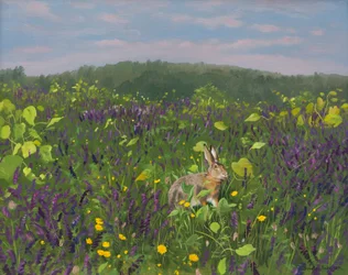 Hare i slyngplanter og vikker 2000 (olje på plate)