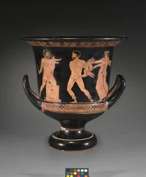 Detalj fra en rød-figur lekythos