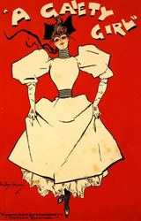 Reproduksjon av en plakat som reklamerer for «A Gaiety Girl»