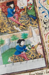 Side fra "La Belle Dame Sans Merci" av Alain Chartier, Paris, tidlig på 1400-tallet