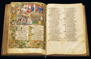 Side fra "La Belle Dame Sans Merci" av Alain Chartier, Paris, tidlig på 1400-tallet
