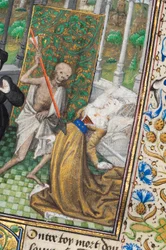 Side fra "La Belle Dame Sans Merci" av Alain Chartier, Paris, tidlig på 1400-tallet