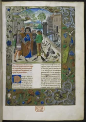 Bartholomaeus Angelicus, fra De proprietatibus rerum på fransk (Livre des proprietez des choses), Royal 15 E III, f. 11