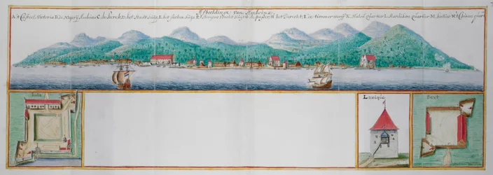 Farget utsikt over Amboyna.