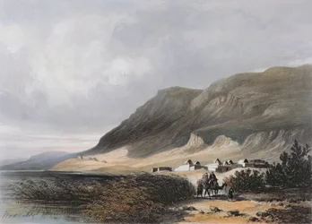 El-Mejdel (Magdala) gravert av Jean Jacottet (1806-c.1843);