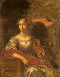Dame med fiolin, ca. 1675