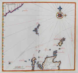 Kart over Shetlandsøyene.