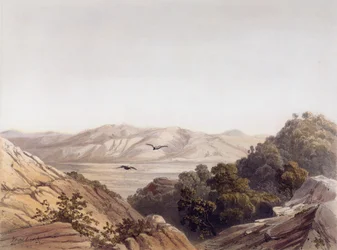 Karmelfjellet, Israel, gravert av L. A Sabatier