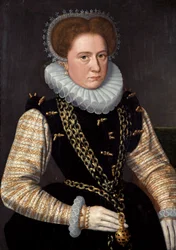 Portrett av en dame i spansk drakt, ca. 1585