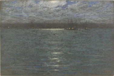 Night: A Harbor, 1894 (pastell på brunt papir)