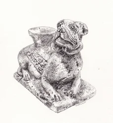Sjarmerende bulldogstatue