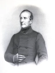 Alphonse de Lamartine og hans autografsignatur (litho)
