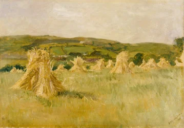 En kornåker i Carmarthenshire (olje på lerret)