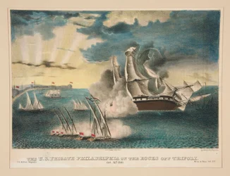 U.S. Fregate Philadelphia on the rocks off Tripoli (Fra U.S. Military Magazine Army and Navy, Vol. II)