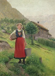 Sommer fjellbeite jente