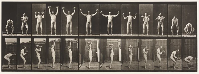 Plate 325. Løfte og holde to 50-lb. Dumb-Bells, 1885