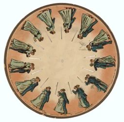 Zoopraxiscope-skive som viser et par som valser, 1893