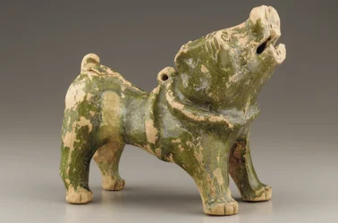 Gravfigur av en bjeffende hund, tidlig på 1.-tidlig 3. århundre (keramikk)