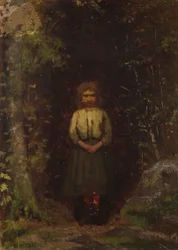 På åssiden (recto); Girl in the Woods (verso)