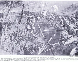 Lance Nak Bhau Savants død ved Mazera på Tigris desember 1914
