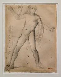 Alexander og ben studerer. Rundt 1859-1861. Svart blekk og grafitt på papir