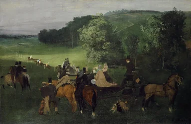 På veddeløpsbanen (Veddeløpene), ca. 1861-62