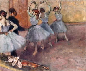 Blåtonede dansere