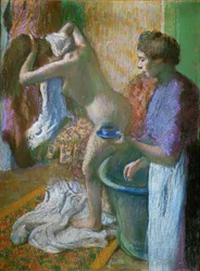 Frokost etter badet (pastell på papir)