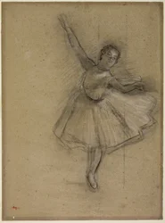 Dancer Turning, ca. 1876 (kull og kritt på papir)