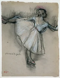 Dancer at the Bar, ca. 1885 (kull med pastell og hvitt kritt på papir)
