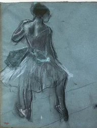 Danser fra rygg og trefotstudier (detalj). Omkring 1878. Kull og pastell på papir