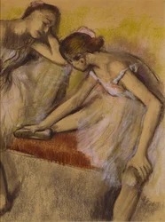 Dancers in Repose, ca. 1898 (pastell og kull på vevd papir)
