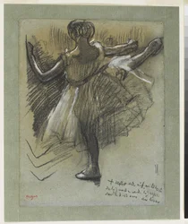 Danserinne sett bakfra, «Grand Battement à la Seconde», ca. 1885-90