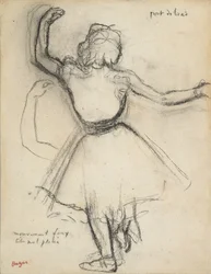 Danser sett bakfra: Port de bras, ca. 1875–85 (kull på papir)