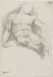 Studie - Liggende naken mann
