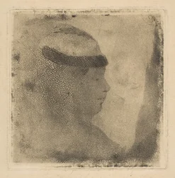 Leder for en kvinne i profil, 1879-80.