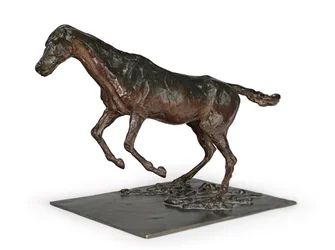 Hest som rydder en hindring; Hest som hopper over hindringen, ca. 1882-1895