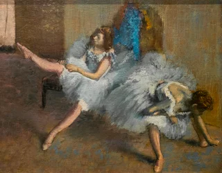 I et repetisjonsrom (detalj). 1890-1892. Olje på lerret.