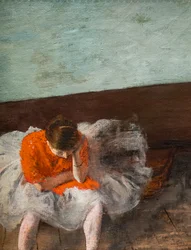 Dansetimen (Repetisjonsrom) (detalj). Omkring 1879. Olje på lerret.