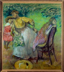 Madame Alexis Rouart og barna hennes. Maleri av Edgar Degas (1834-1917)