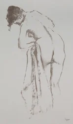 Stående naken kvinne med håndkle, 1891-92